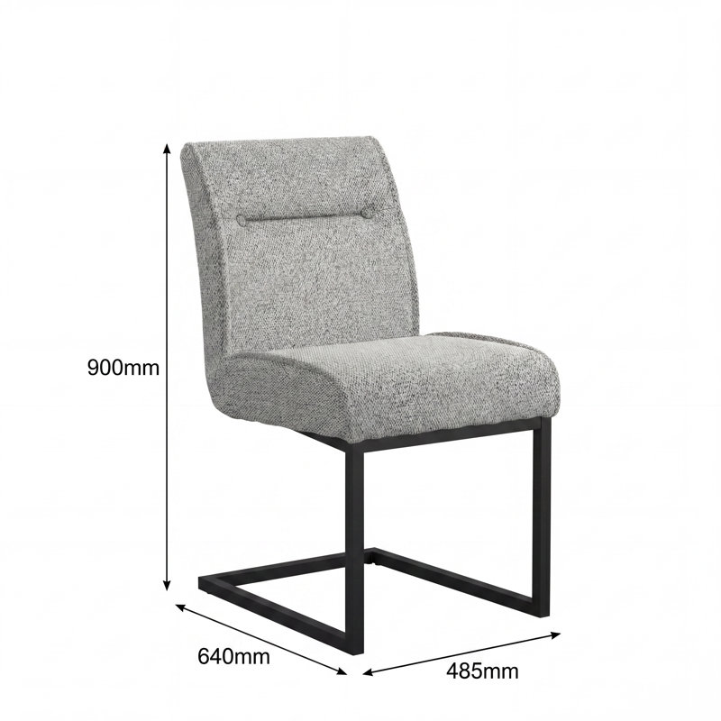 CLEAVER DINING CHAIR WITHOUT ARMS, Grey