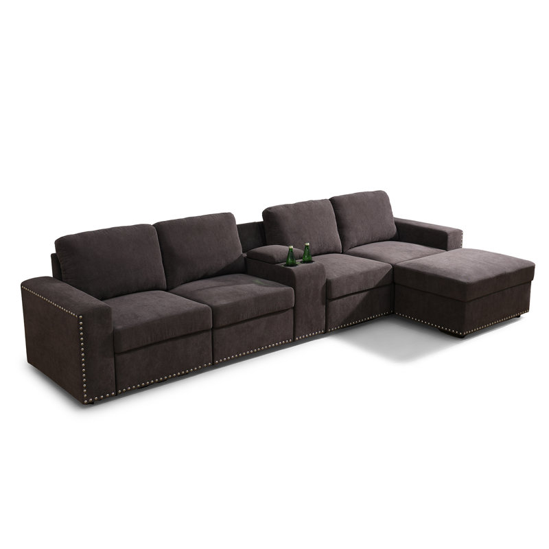 Hochler 6-Pieces Variable Module Sectional Sofa Set, 33" H x 130.5" W x 57" D