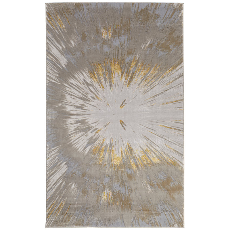 Tapis doré Jewel, Rectangle 6 pi 7 po x 9 pi 6 po