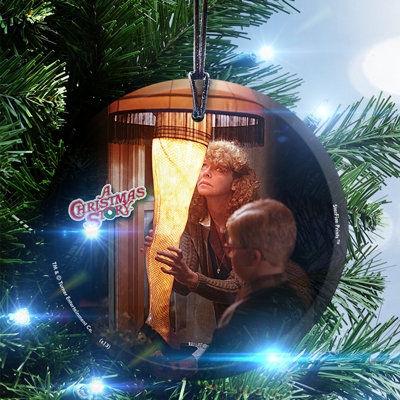 Décoration de noël en forme de noël story (une lampe de pied)
