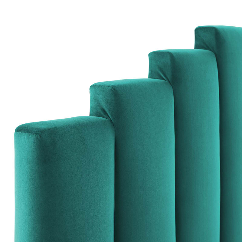 Modway Noelle Performance Velvet Headboard, Teal Plainweave, Twin