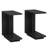 C-shaped Side Table Set  Of 2, 2-tier Narrow End Table Wood Bedside Table Nightstand