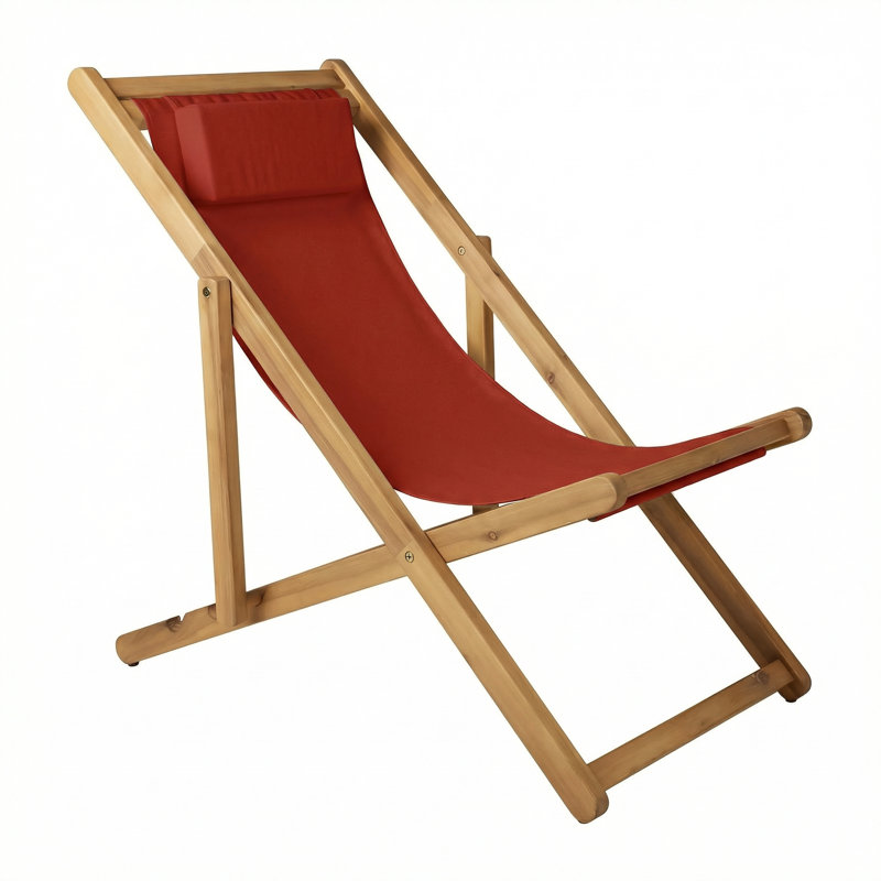 Chaise d'extérieur Sunbrella, Sunbrella - toile rouge Jockey