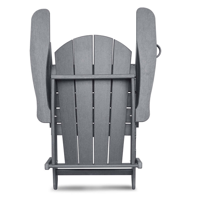 Folding Outdoor Adirondack Chair Set Of 2 And Table, HDPE All-Weather, Ergonomic Design For Patio, Deck, Garden, And Balcony