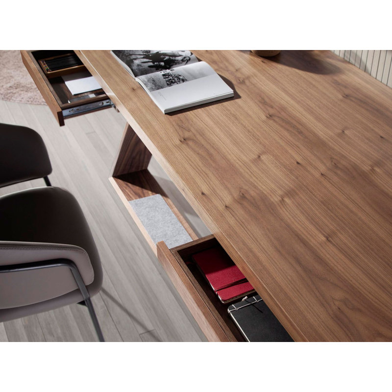 Walnut steel desk