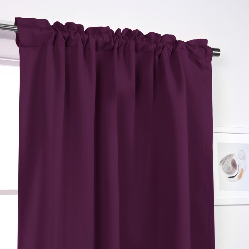 Panneaux de rideaux occultants et thermiques unis avec passe-tringle Bantam, Mauve, l 52 po x L 72 po