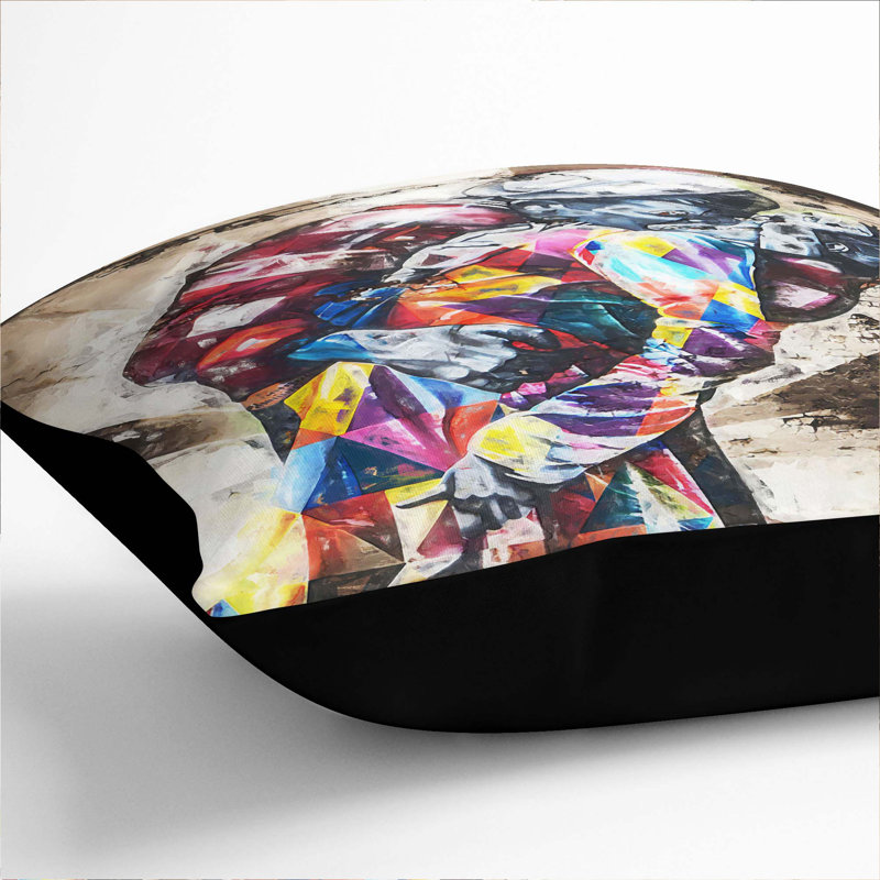 Square Throw Cushion, 40cm H x 40cm W x 15cm D, Black