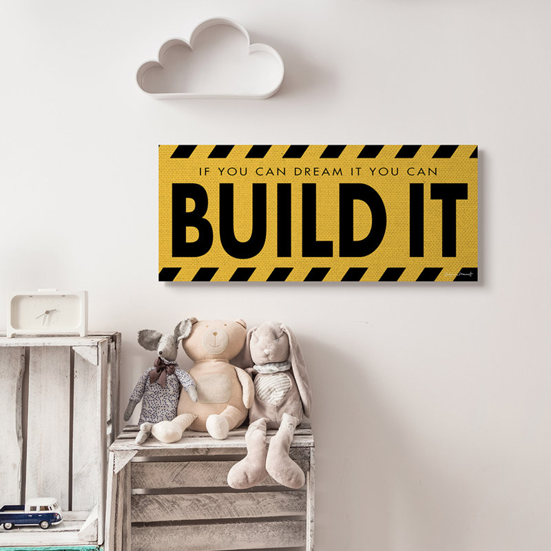 «Abdu Dream It Build It», art de la construction, Toile tendue, H 13 po x l 30 po x P 1,5 po