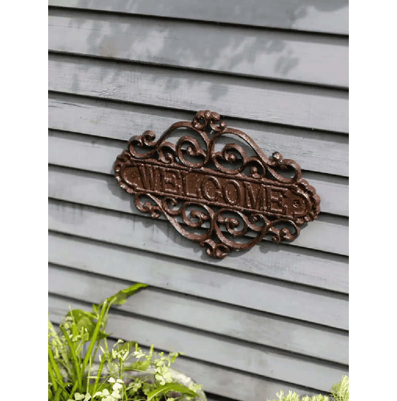 Ornate Cast Iron Welcome Sign