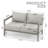 Heitzman Aluminum Outdoor Patio Loveseat With Gray Cushions
