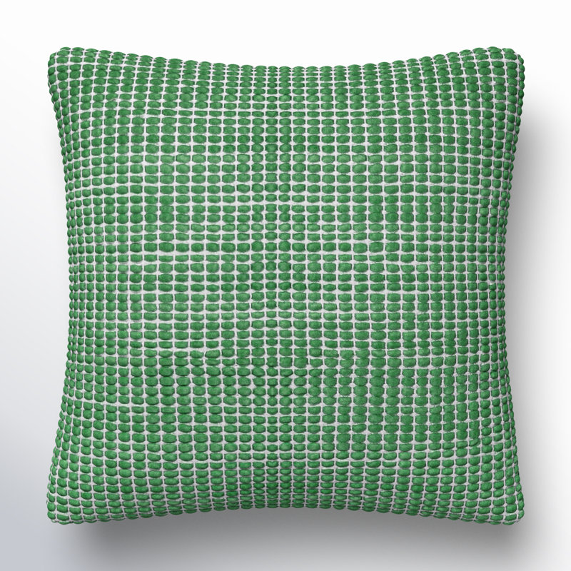 Green Wool Blend Square Throw Pillow 18" x 18"