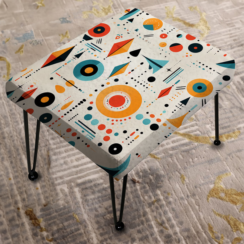 Eclectic Boho Geometry In Yellow And Blue - Geometric Rectangle Ottoman
