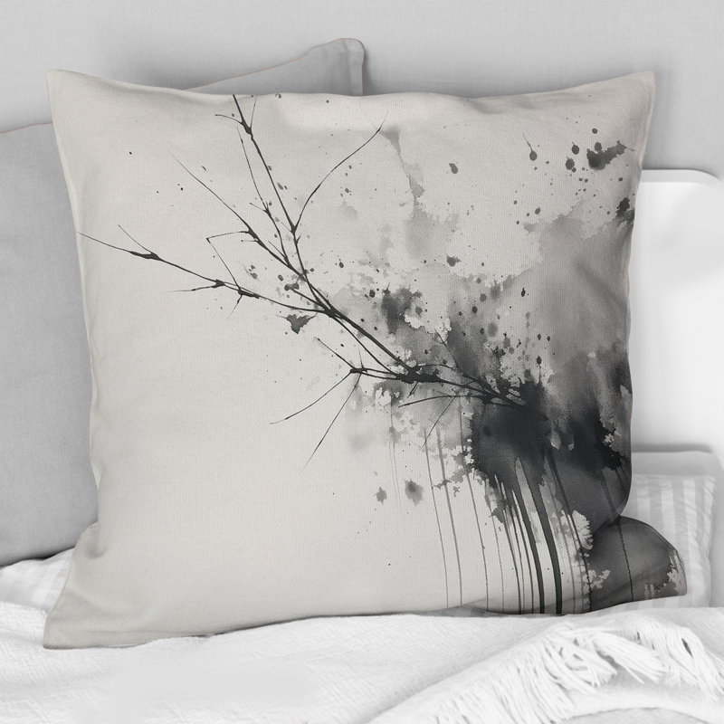 Coussin noir et blanc Pure Serenity I - Abstract Minimalisme