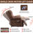23" Seat Width And High Back Large Size Chenille Power Lift Recliner Chair With 8-Point Vibration Massage And Lumbar Heating, Brown-293658124