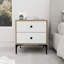 Table de chevet moderne avec option de fixation murale, chêne et blanc, 20,5 po x 22,1 po x 17,7 po | Panneau de particules 100% mélaminé | Comprend plusieurs tablettes, conception robuste, idéale pour le rangement et la décoration de la chambre à c
