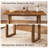 Farmhouse 63" Solid Wood Bar Table, Rectangular Counter Height Table with Open U-Shape Legs