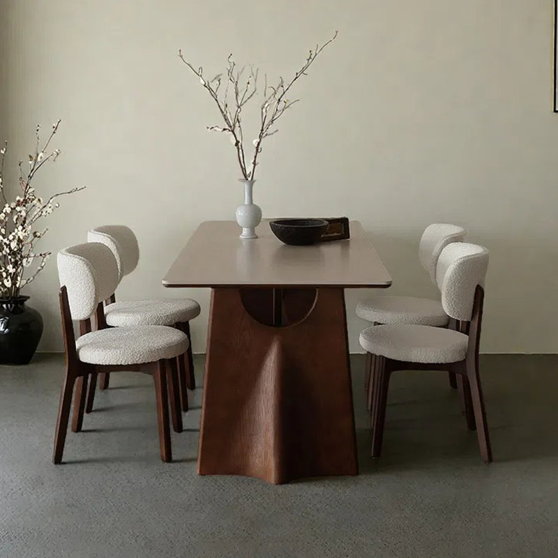 Retro simple style rectangular dining table, 29.53"H x 55.12"L x 31.5"W