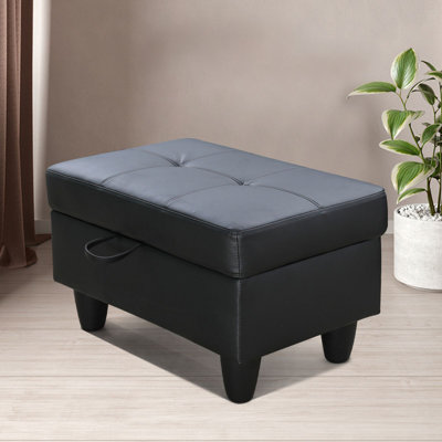 Repose-pieds moderne en similicuir avec espace de rangement pour canapés