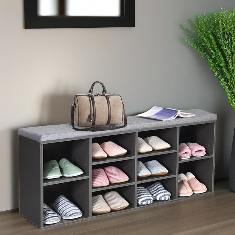 Entryway 10 Shoe Bench Storage Bench, Shoe Rack, Hallway Furniture