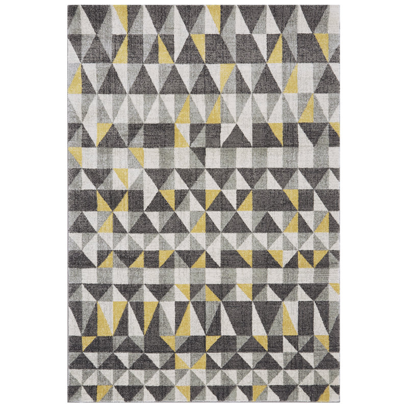 Falgout Grey/Yellow Rug, Rectangle 200 x 290cm