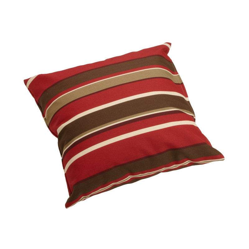 Outdoor 17" Pillow Cover & Insert, Monserrat Sangria Stripe, 17" H x 17" W