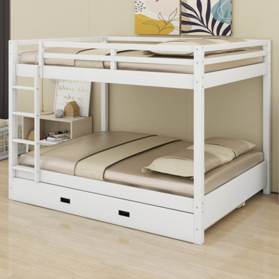 Lit superposé en bois durable avec échelle de sécurité et lit gigogne