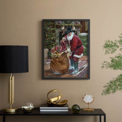 New Boots for Christmas Framed Print - Solid Wood