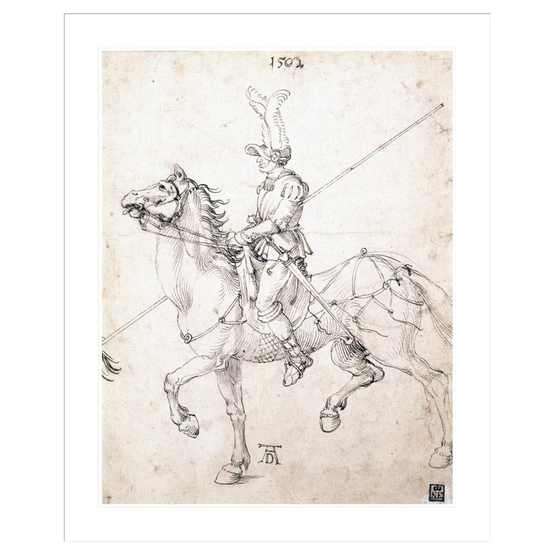 «Lancé à cheval» par Albrecht Dürer, impression giclée sur cadre, H 41,03 po x l 33,5 po