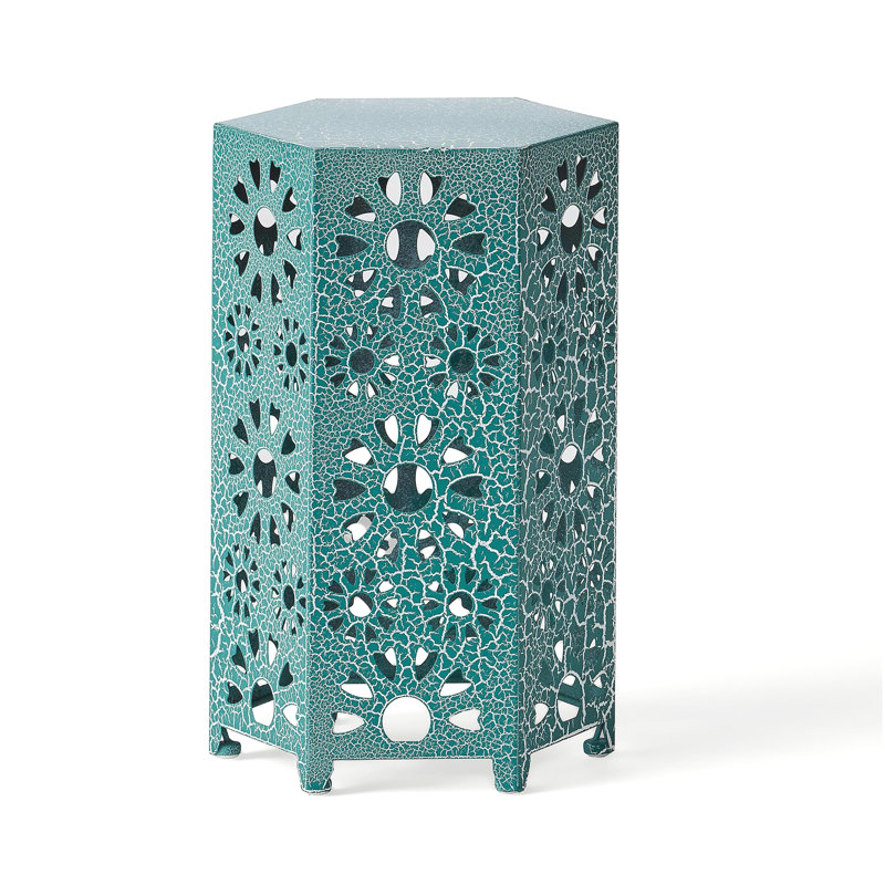 ELIANA 12" SIDE TABLE, Teal, 18.45" H x 11.95" W x  10.45" D