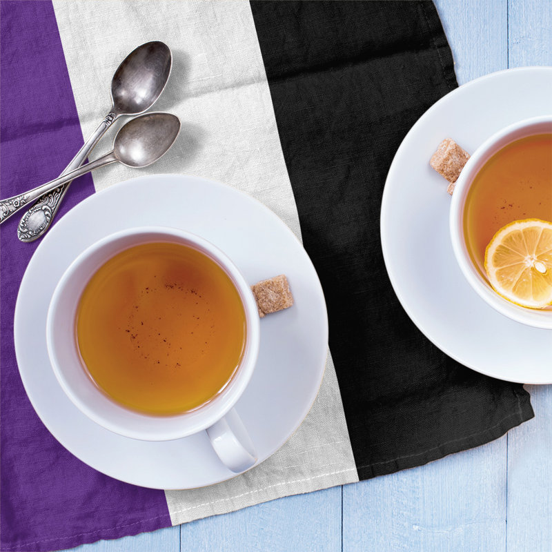 Tea Towel Kitchen Towel, Cotton Blend, Purple/White/Black