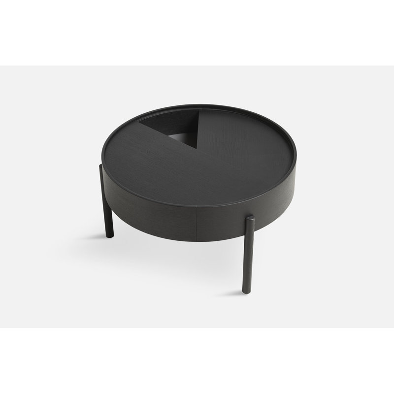 Arc Coffe Table, 15" H x 26" L x 26" W, Black