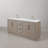 Hunner 72" Carrara White Marble Countertop Bath Vanity in Gray Oak with Facuet-541397843