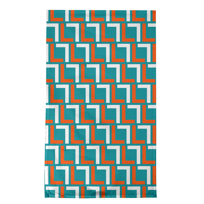 Toeterville Tea Towel Kitchen Towel, Cotton Blend, Aqua/Orange/White