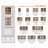 Modern Farmhosue 3-Column Bookcase Set With Adjustable Shelves,73" H Tall Wood Bookshelves With Storage Cabinet And Drawers,Light Oak-1156432816