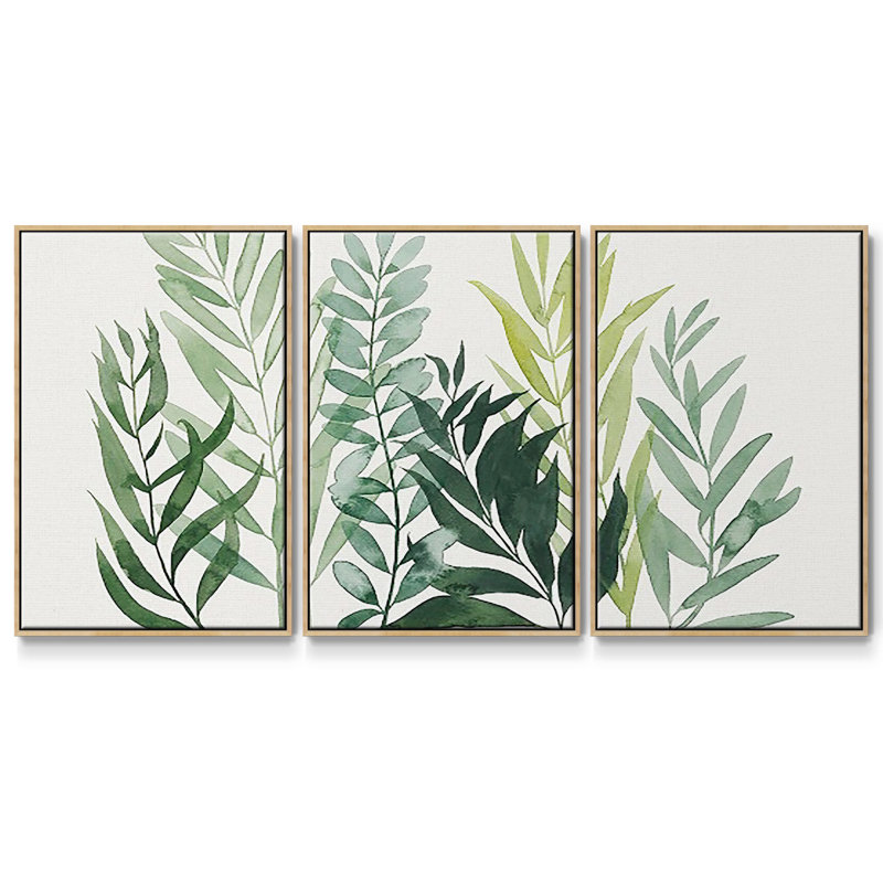 Vert Volunteers II, reproduction sur toile 3 pièces, H 40 po x l 78 po, Encadré naturel