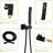 Dual Shower Head System - 12 Inch Square, Matte Black, Hand In Black Square Wall Mounted