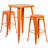 Gyeong 23.75'' Square Metal Indoor-Outdoor Bar Table Set with 2 Square Seat Stools-22109153