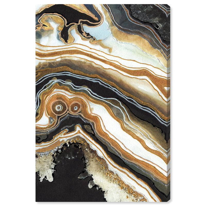 Black and Gold Abstract Canvas Wall Art, 20" x 30"