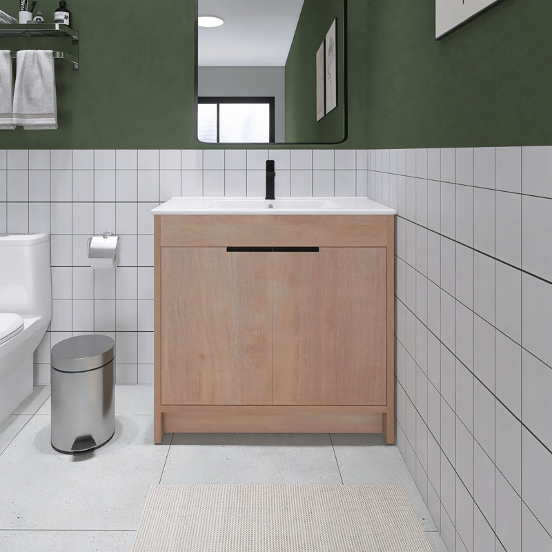 Ensemble de meuble-lavabo simple 18,37 po avec plateau en céramique Amarr