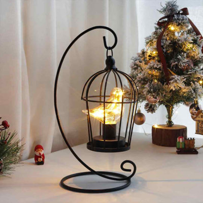 Aniki 12" Black Birdcage Bulb Decorative Lamp Novelty