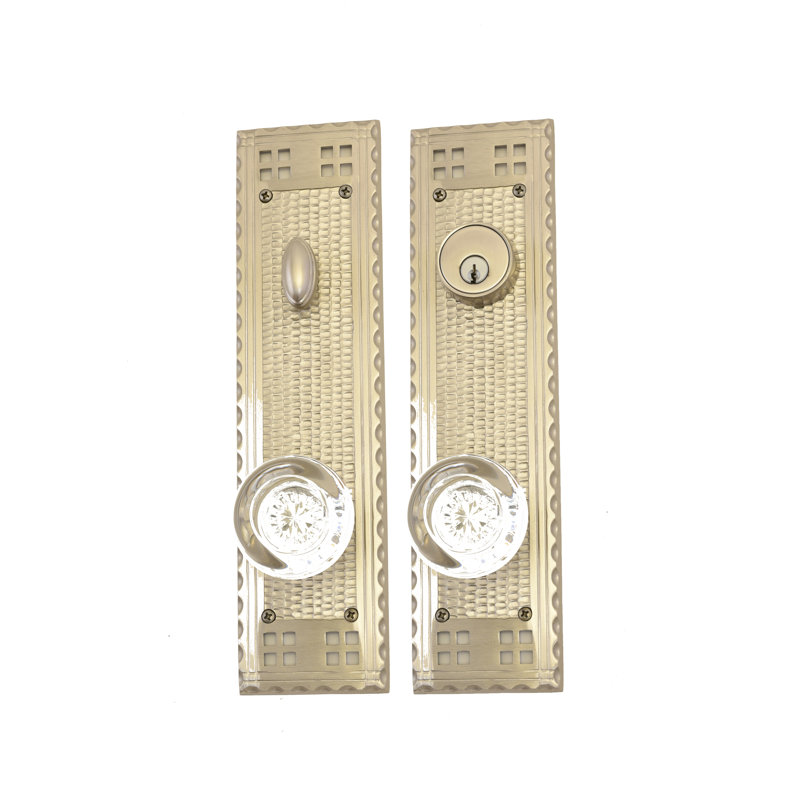 Knobs With Deadbolt Entry Set, Satin Nickel