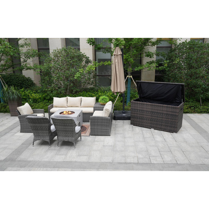 Algird 8 - Person Patio Conversation Set with Cushions
