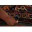 Tapis bleu marine à motif géométrique Kazak