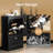 Narrow Entryway Shoe Storage Cabinet Shoe Rack with 2 Flip Drawers for Living Room, Hallway, Black-714169051-681661586