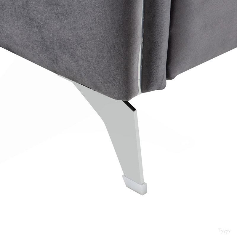 Fauteuil d'appoint moderne chic en velours gris Hadriano