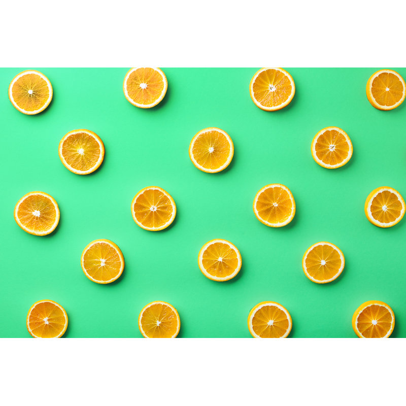 Pattern of orange slices 1 Piece Wrapped Canvas Wall Art, 30cm H x 46cm W