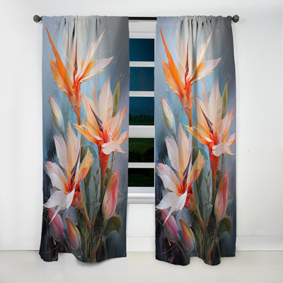 Birds Of Paradise Romantic I - Birds Of Paradise Curtain - Blackout Floral Curtain - 1 Panels