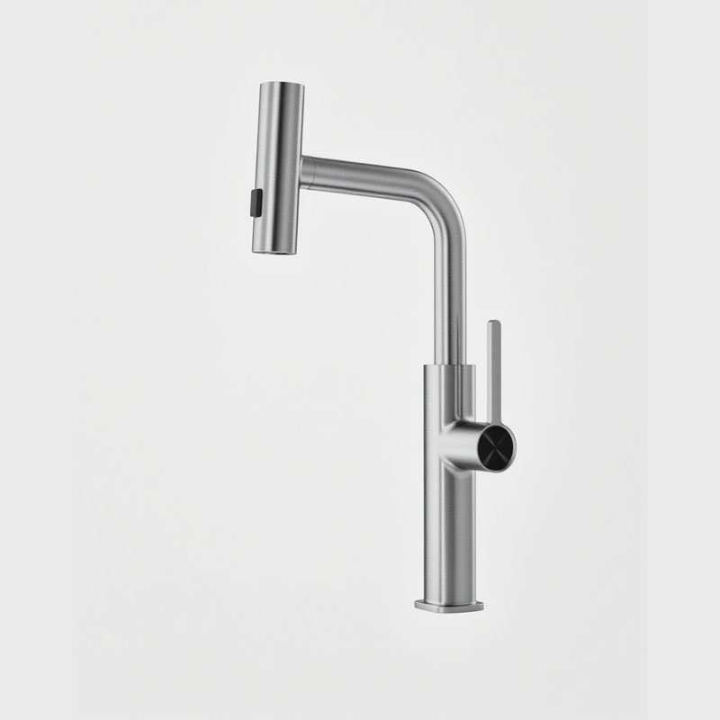 Single Hole Single Handle Kitchen Sink Faucet With Pull Down Sprayer, Brushed Nickel