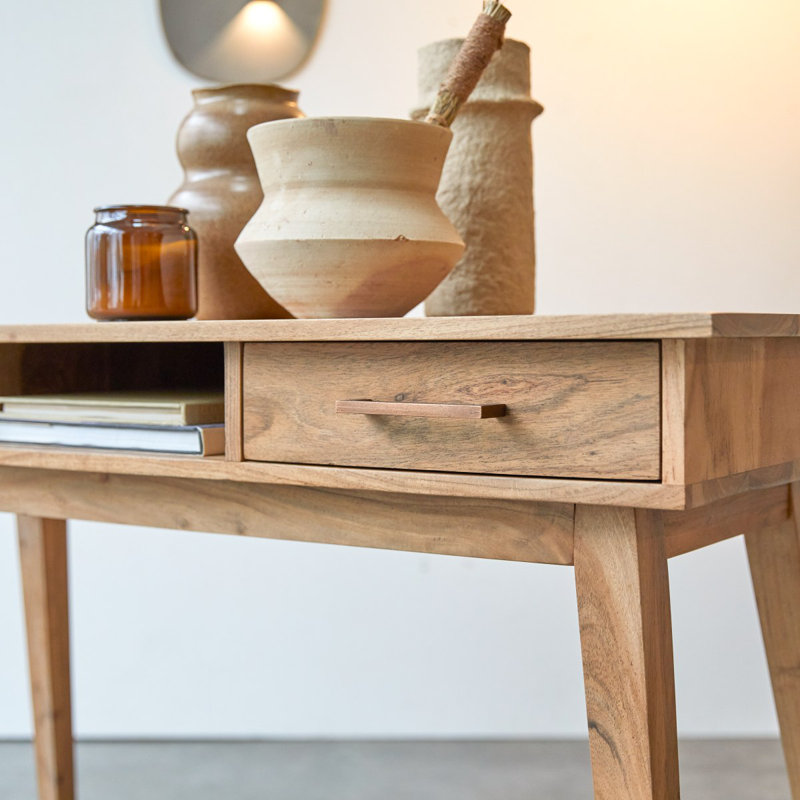 Trinette Solid Wood Writing Desk