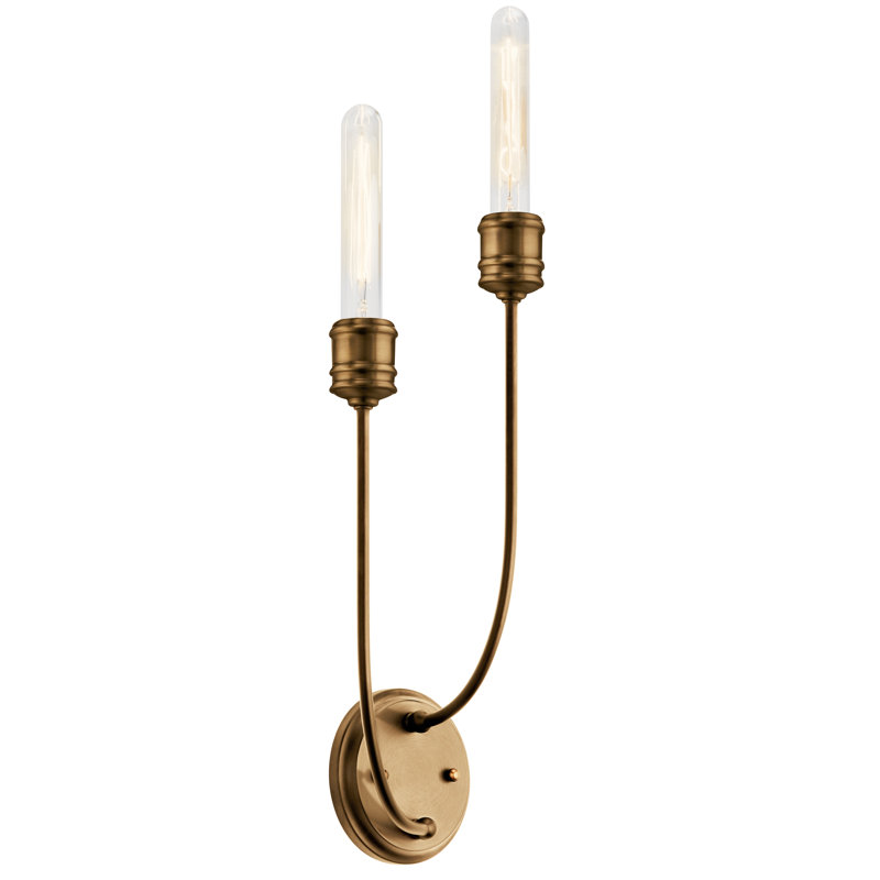 Applique murale à 2 lumières pour bougie, Bronze satiné